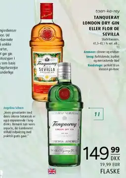 Scandinavian Park TANQUERAY LONDON DRY GIN ELLER FLOR DE SEVILLA tilbud