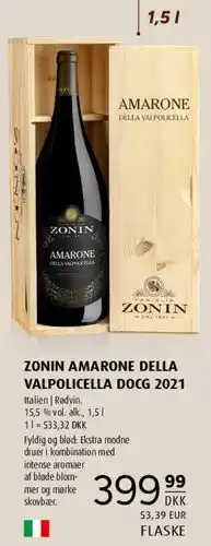 Scandinavian Park Zonin Amarone della Valpolicella DOCG 2021 tilbud