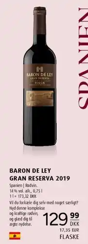 Scandinavian Park BARON DE LEY GRAN RESERVA 2019 tilbud