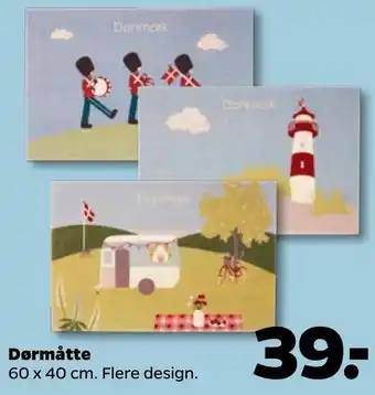 Dørmåtte 60x40 Cm