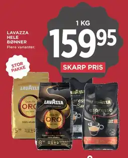 MENY Lavazza hele bønner tilbud