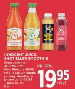 MENY Innocent juice shot eller smoothie tilbud
