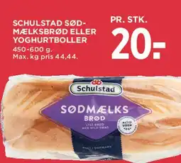 MENY Schulstad sødmælksbrød eller yoghurtboller tilbud