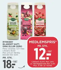 MENY Rynkeby saft / drik / zero tilbud