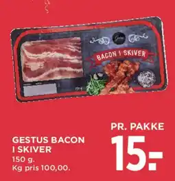 MENY Gestus bacon i skiver tilbud
