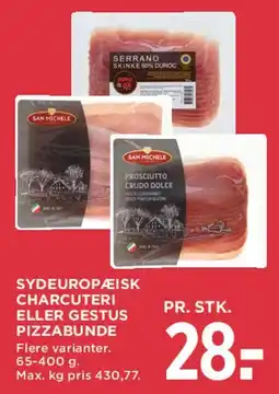 MENY Sydeuropæisk charcuteri eller Gestus pizzabunde tilbud