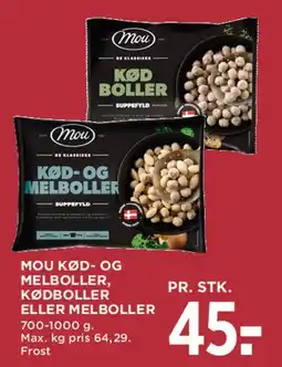 MENY MOU kød- og melboller tilbud