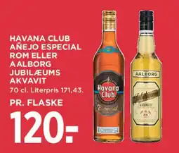 MENY Havana Club Anejo Especial / Aalborg Jubilæums Akvavit tilbud