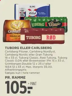 MENY Tuborg eller Carlsberg (pr. ramme) tilbud