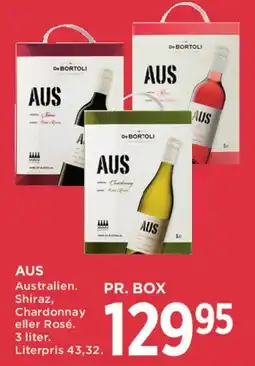 MENY AUS (boxvin) - Shiraz, Chardonnay eller Rosé tilbud
