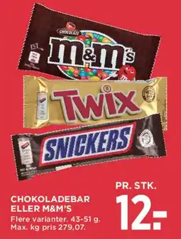 MENY CHOKOLADEBAR ELLER M&M'S tilbud