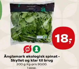 SuperBrugsen Änglamark økologisk spinat tilbud