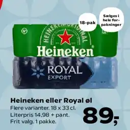 SuperBrugsen Heineken eller Royal øl tilbud