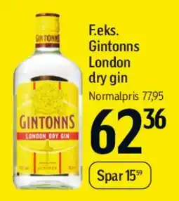 Føtex Gintonns London Dry Gin tilbud