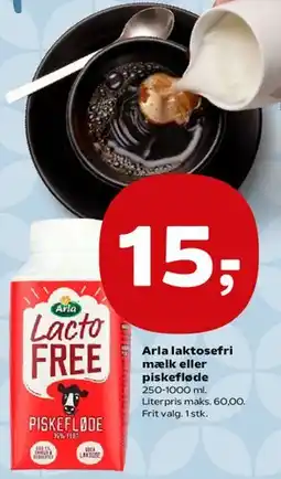 SuperBrugsen Arla laktosefri mælk eller piskefløde tilbud