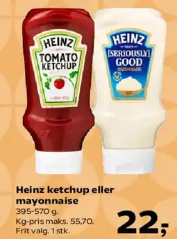SuperBrugsen Heinz ketchup eller mayonnaise tilbud