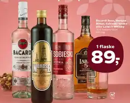 SuperBrugsen Bacardi Rom, Nordsø Bitter, Sobieski Vodka eller Label 5 Whisky tilbud