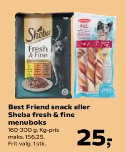 SuperBrugsen Best Friend snack eller Sheba fresh & fine menuboks tilbud