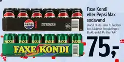 Føtex Faxe Kondi eller Pepsi Max sodavand tilbud