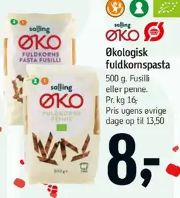 Føtex Økologisk fuldkornspasta tilbud