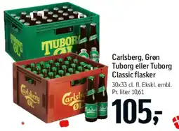 Føtex Carlsberg / Grøn Tuborg eller Tuborg Classic (kasse) tilbud