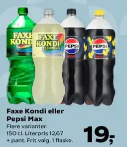 SuperBrugsen Faxe Kondi eller Pepsi Max tilbud