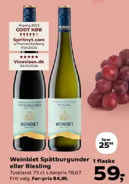 SuperBrugsen Weinbiet Spätburgunder eller Riesling tilbud