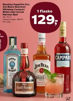 SuperBrugsen Bombay Sapphire, Jim Beam, Campari eller Grand Marnier Rød tilbud