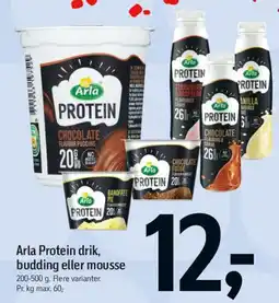 Føtex Arla Protein drik, budding eller mousse tilbud