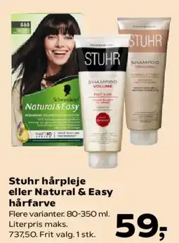 SuperBrugsen Stuhr hårpleje eller Natural & Easy hårfarve tilbud