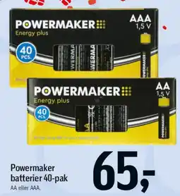 Føtex Powermaker batterier 40-pak tilbud