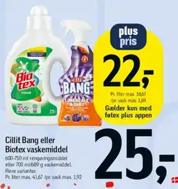 Føtex Cillit Bang eller Biotex vaskemiddel tilbud