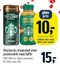 Føtex Starbucks tripleshot eller proteindrink med kaffe tilbud