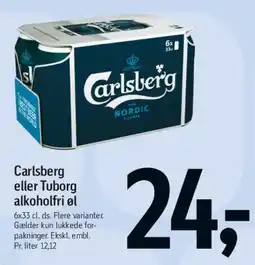 Føtex Carlsberg eller Tuborg alkoholfri øl tilbud