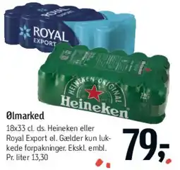 Føtex Heineken eller Royal Export (Ølmarked) tilbud