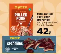 SuperBrugsen Tulip pulled pork eller spareribs tilbud