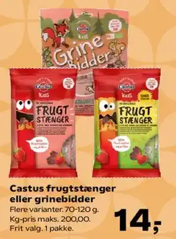 SuperBrugsen Castus frugtstænger eller grinebider tilbud