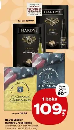 SuperBrugsen Route 2 eller Hardys Crest i boks tilbud