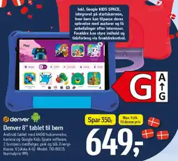 Føtex Denver 8 tablet til børn tilbud