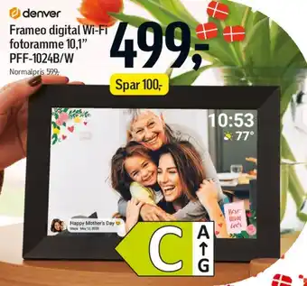 Føtex Frameo digital Wi‑Fi fotoramme 10,1 PFF-1024B/W tilbud