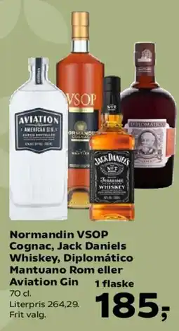 SuperBrugsen Normandin VSOP, Jack Daniel's, Diplomatico Mantuano eller Aviation Gin tilbud