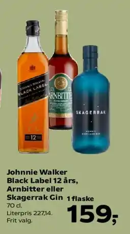 SuperBrugsen Johnnie Walker Black Label 12 års, Arnbitter eller Skagerrak Gin tilbud