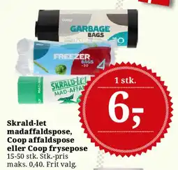 Dagli'Brugsen Skræld-let madaffaldspose, Coop affaldspose eller Coop frysepose tilbud