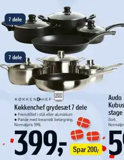 Føtex Køkkenchef grydesæt 7 dele tilbud