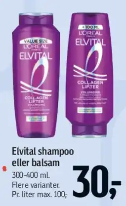 Føtex Elvital shampoo eller balsam tilbud