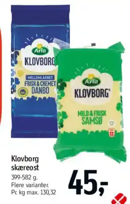 Føtex Klovborg skæreost tilbud