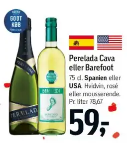 Føtex Perelada Cava eller Barefoot tilbud