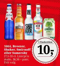 Dagli'Brugsen 1664, Breezer, Shaker, Smirnoff eller Somersby tilbud