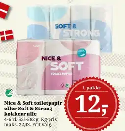 Dagli'Brugsen Nice & Soft toiletpapir eller Soft & Strong køkkenrulle tilbud