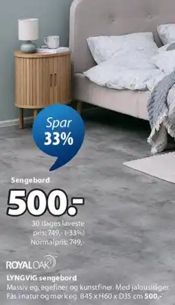 JYSK Sengebord tilbud